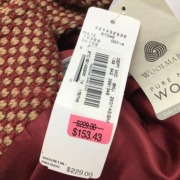 Jones New York Tweed Wool Blazer Jacket Red Camel Tan sz 14 NWT NEW - Picture 6 of 7